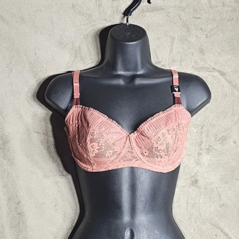 Victorias Secret Dream Angels Push-Up Without Padding Lace Bra Pink 32DDD F70